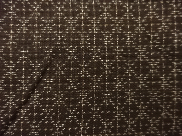 JAPANESE KIMONO / ANTIQUE KIMONO / SILK / DORO OSHIMA TSUMUGI / WOVEN DIAGONAL GRID